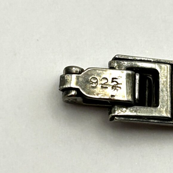 Vintage Sterling Silver 925 Rope Chain Bracelet Pink & Clear Rhinestones 7.25” - Picture 5 of 11